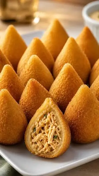 Coxinha — Frango cremoso desfiado